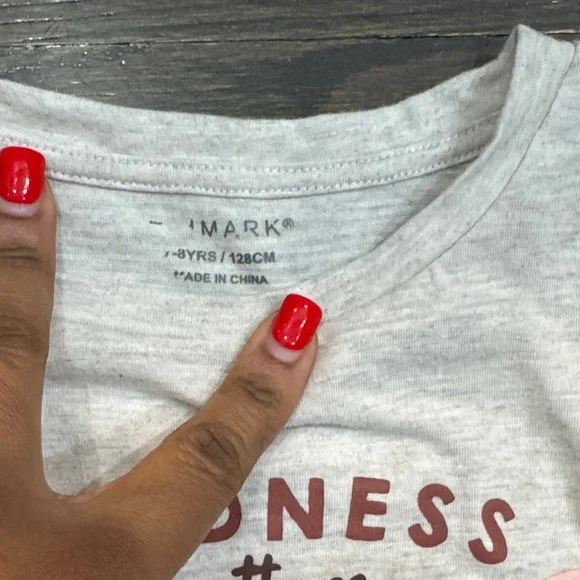 Primark Gray Long Sleeve with Pink Butterfly - Picture 3 of 3